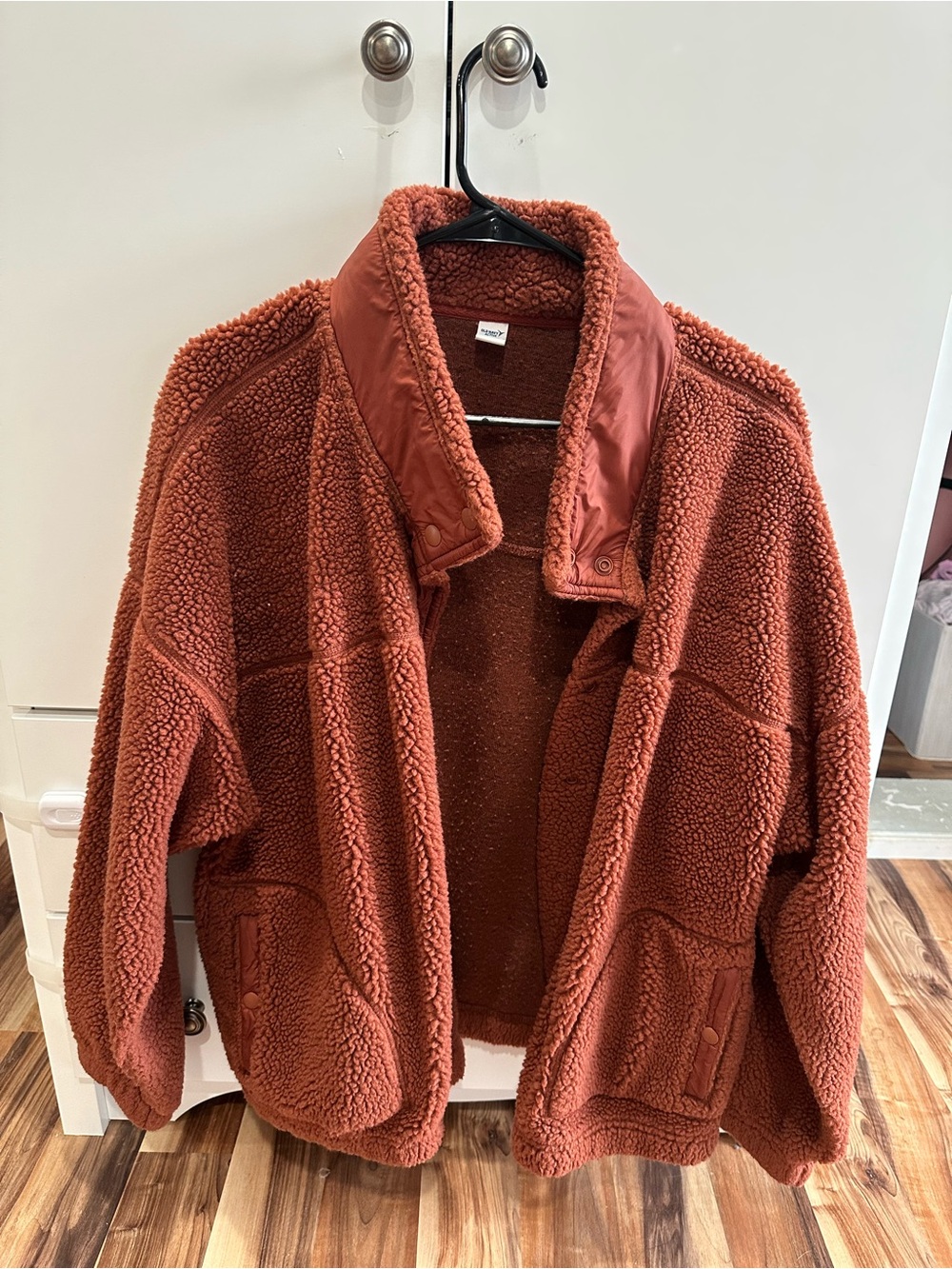 Old Navy Rust Teddy Sherpa Jacket - Women's Plush Coat
